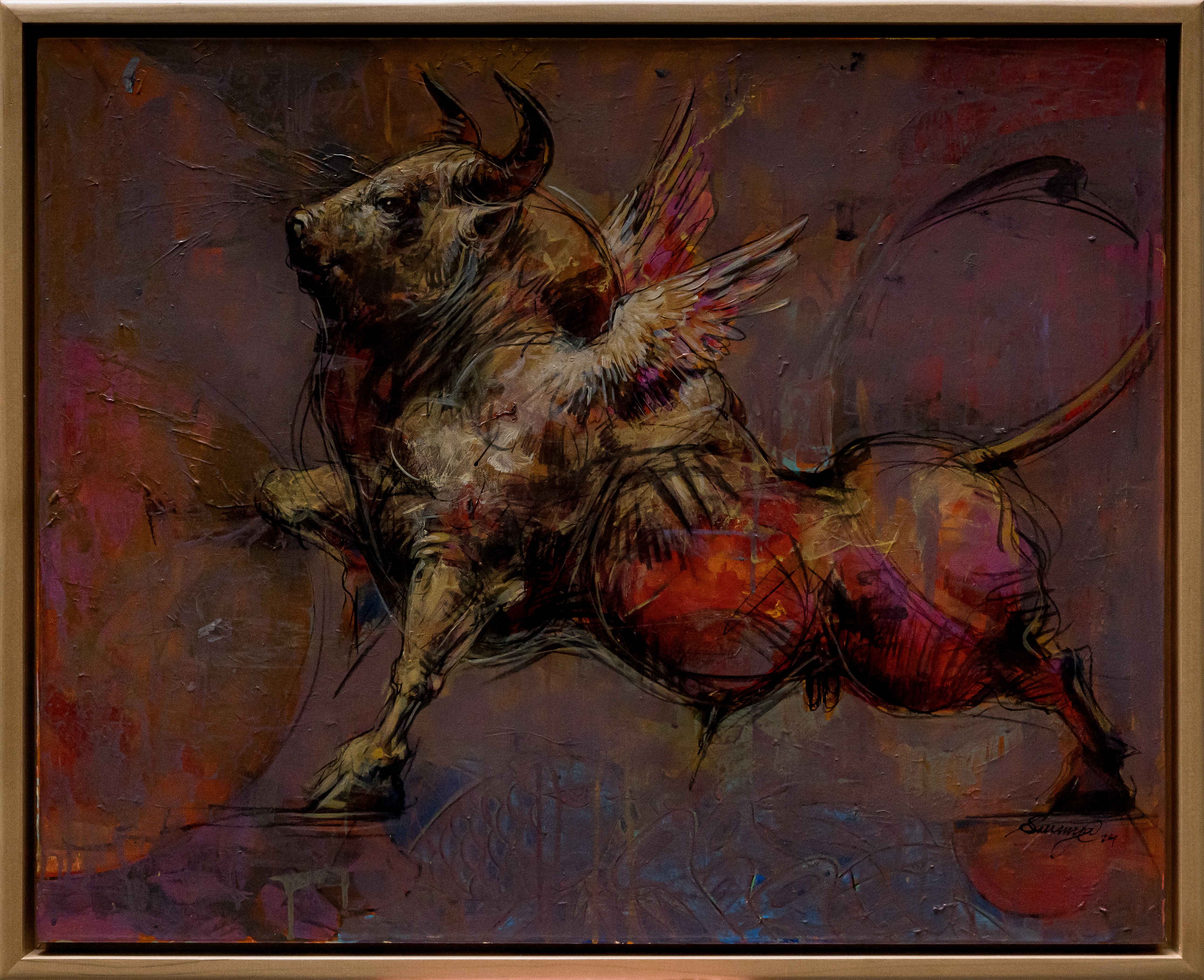 Bull in Space by Saumya Bandyopadhyay - MayinArt